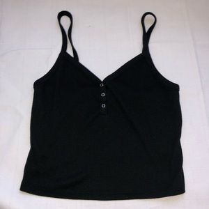 BLACK BUTTON UP TANK TOP